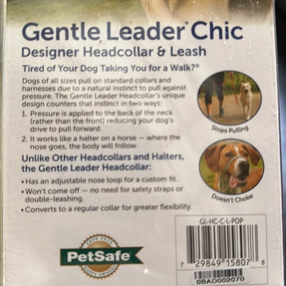 Gentle leader chic, POPPIES head collar and leash, size medium and large - Picture 6 of 9